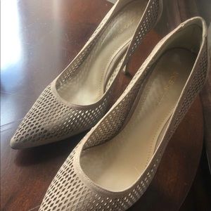 BCBG Suede Nude Pump